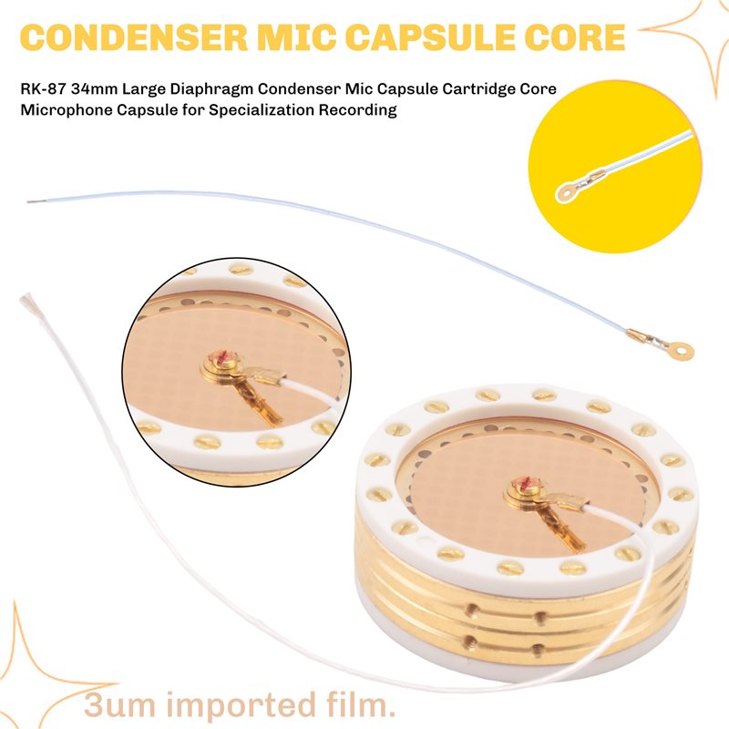 Microphone Capsule - RK-87 34Mm Large Diaphragm Condenser Mic