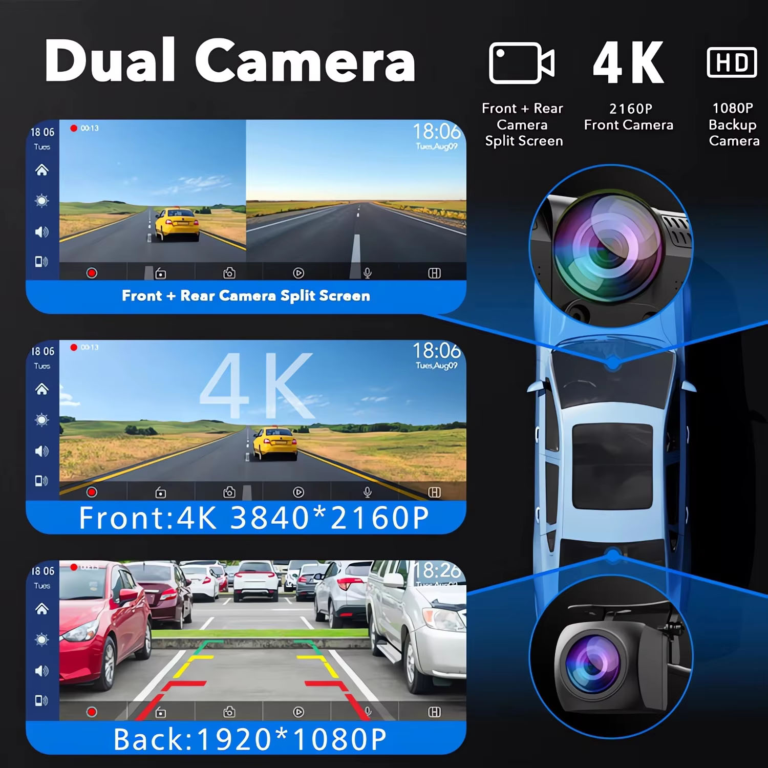 10.26 Inch Dash Cam 4K Carplay - Mdi Cable 评论和价格