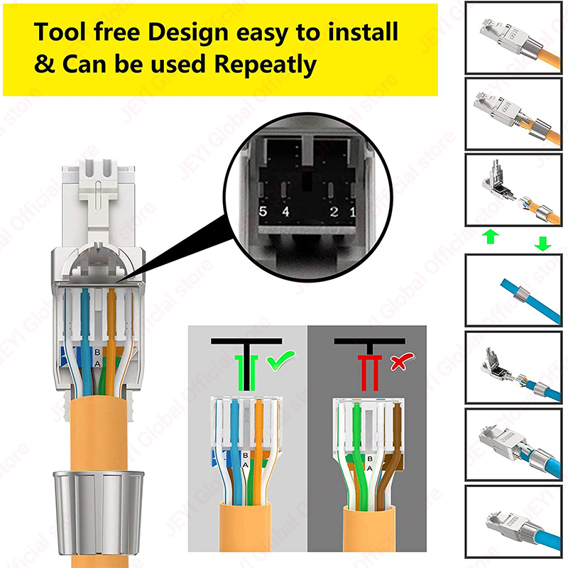 JEYI CAT7 6A RJ45 Connector 8P - Rj45 Jack 评论和价格
