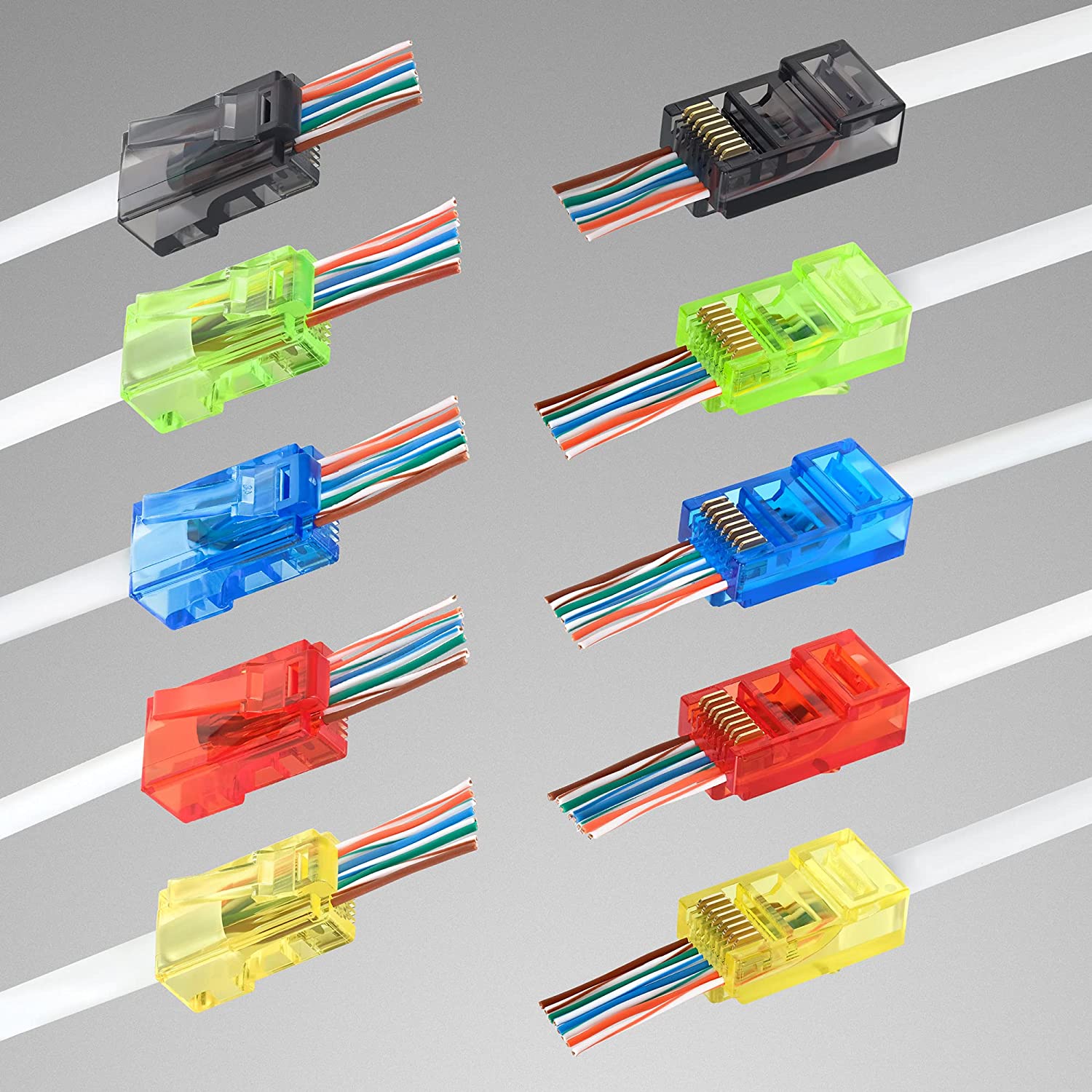 50PCS RJ45 Cat6 Pass Through C - Rj45 Jack 评论和价格